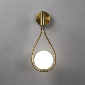 Nordic Simple Glass Ball Wall Lamps Modern Iron Water Drop Wall Lamp LED Decorative Lighting Fixtures of Living Room Bedroom
