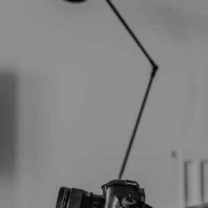DSLR camera and floor lamp